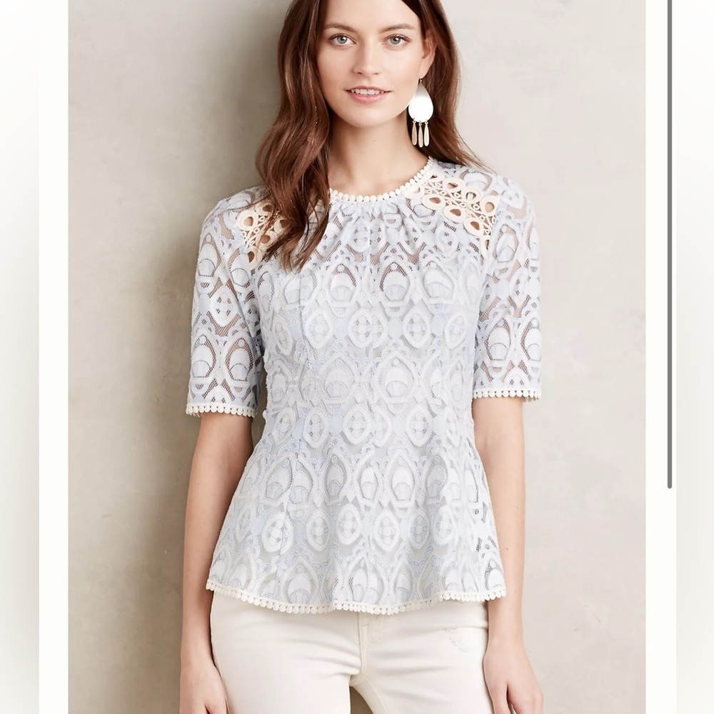 Anthropologie HD Lace Signa Pleasant Top. Sz 4